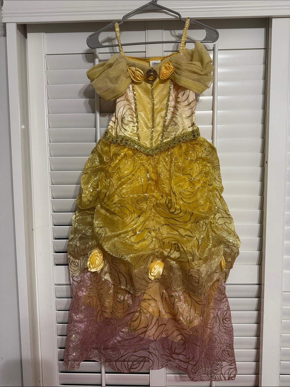 Princess Belle Kids Costume with Rose Accents
